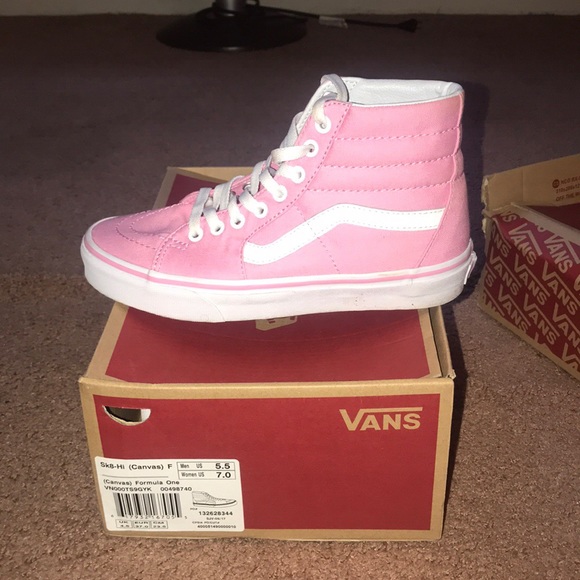high top pink and white vans